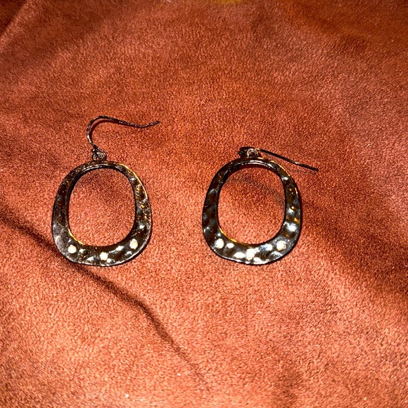 “M Style Lab" Earrings bronze/ crystals hooks backs - Picture 2 of 5